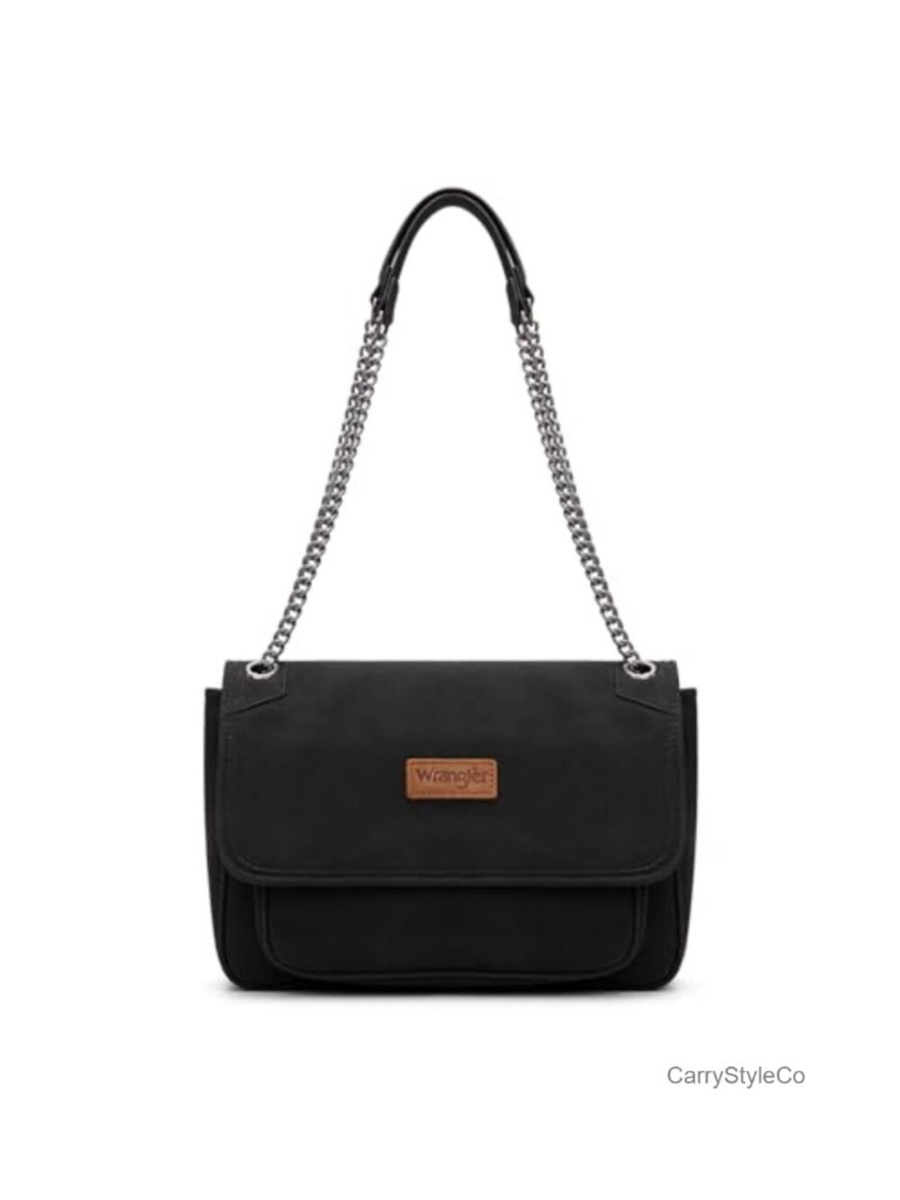 Women's Retro Faux Suede Shoulder Crossbody Bag with Chain Strap